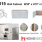 W3015 30" Plywood white shaker wall kitchen cabinet rangehood top 30"w*15"h*12"d 2.5LFx$100LF=$250 *Tax Included Item 12% off*