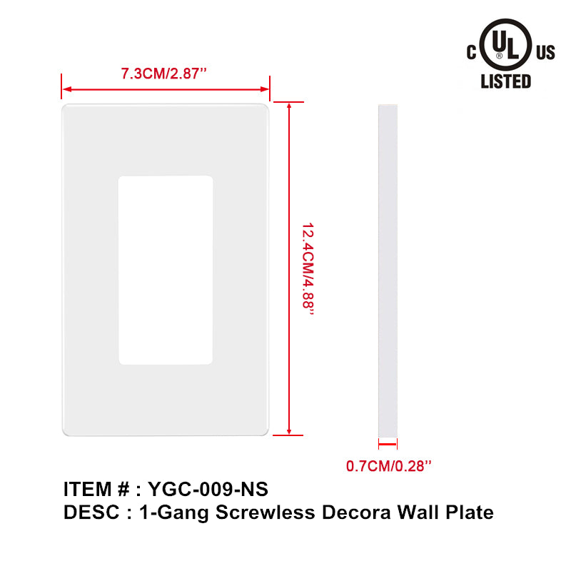 1g decorative wall plate screwless FW-SL01 $1.49/PC 10PCs+ $1.19/PC B4