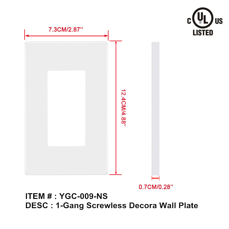 plate 1g decorative wall plate screwless FW-SL01 $1.99/pc BULK DEAL 10PCS+ $1.65/PC