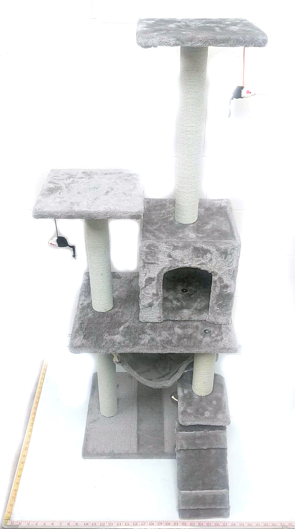 4 LEVELS 49" CAT TREE WITH 2 MOUSE TOYS+SWING BED+HIDEOUT BOX (BIG) $59