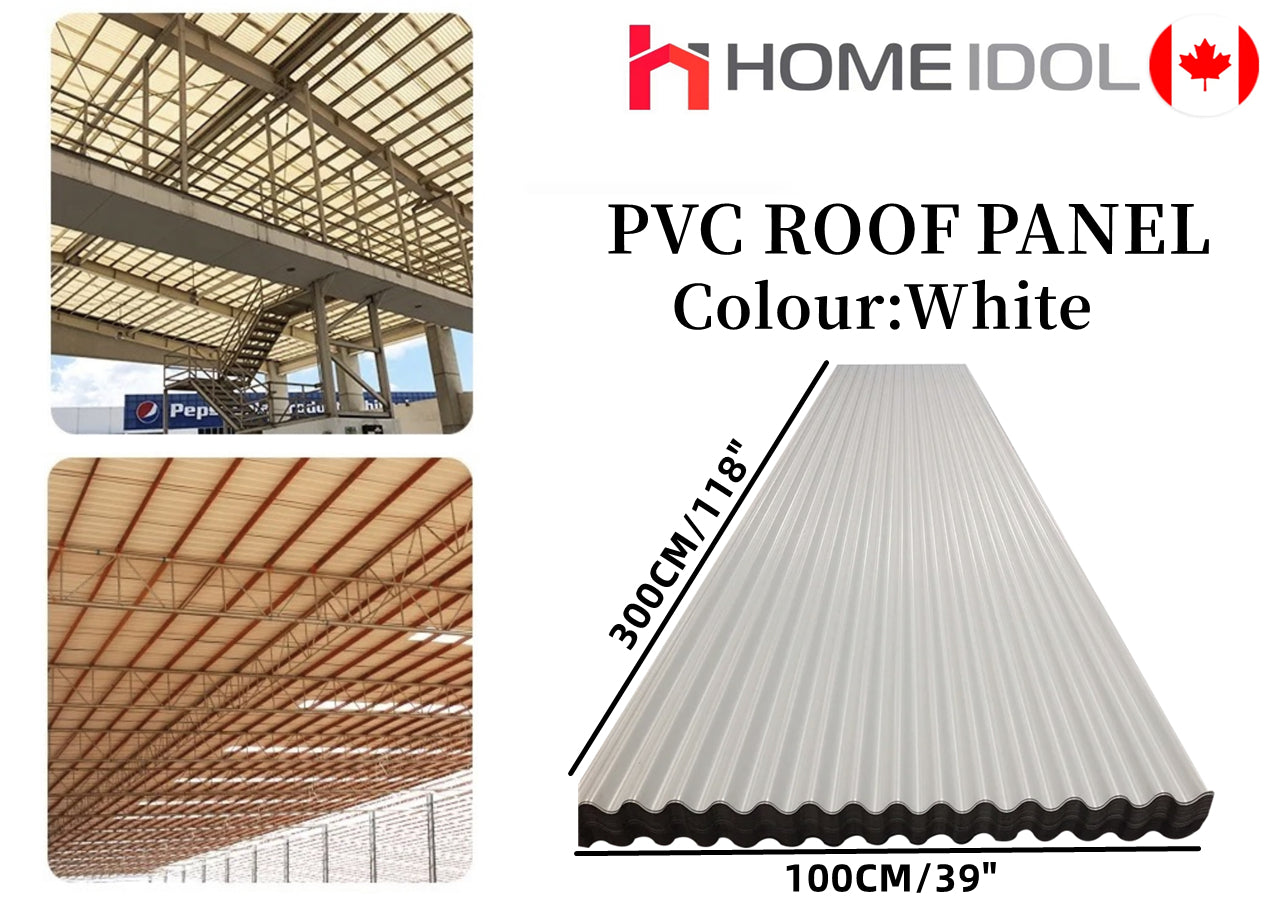 PVC white roof tile wave roof panel 118"X39" 3000mmx1000mm 39/PC