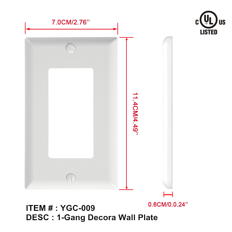 plate 1G white scc-sr-1 $0.79/pc BULK DEAL 10PCS+ $0.69/PC