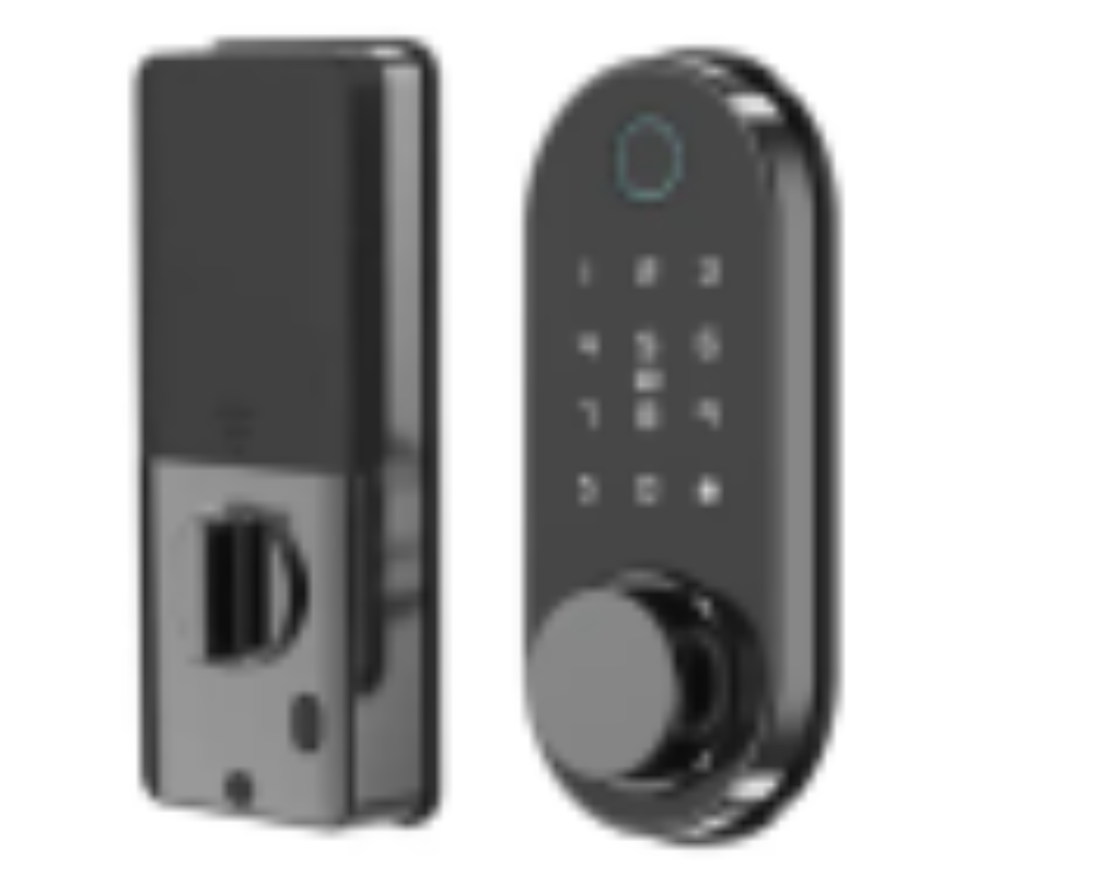 Upgrade 702-black-tuya Smart lock unlock method: Card+Fingerprint+Password+Mechanical key + APP Control(optional) with mortise label $99 B1.5