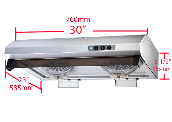 SAKURA RANGE HOOD/ HOODFAN  R-747 30HS 2ND GEN 30" STAINLESS 715CFM EXHAUST SIZE 6"