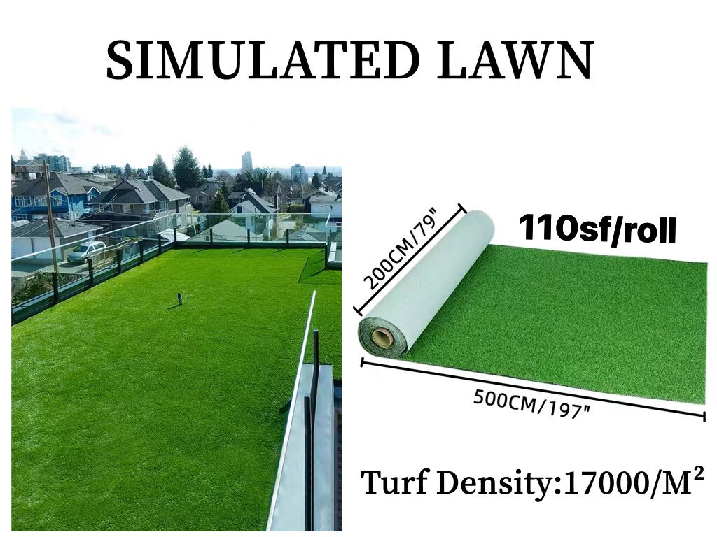 TURF FLOOR GRASS ARTIFICIAL FAKE LAWN, GREEN SWARD FAKE GRASS 2mx5m 79"X197" density: 17000 110SF/roll $0.81/SF $89/ROLL BULK DEAL 10ROLLS+ $79/ROLL