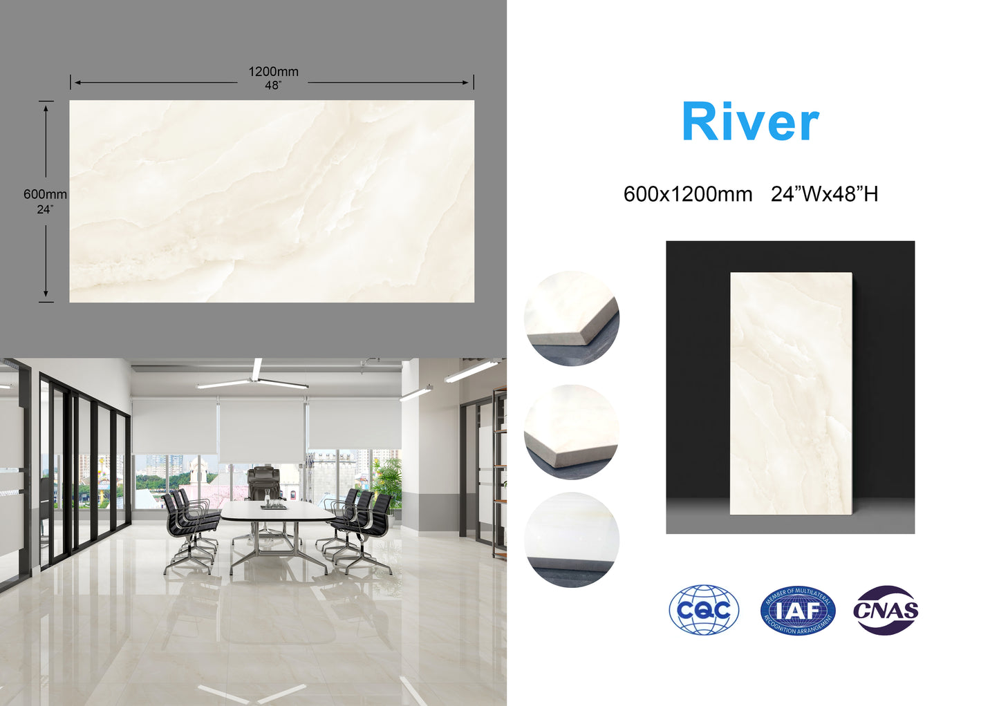River family Full Polished Glazed Tile 24"x48" 3pcs/box 24sf/box $1.59/sf (15 days return/exchange) Bulk Deal 2000sf+ $1.39/SF(No return/no exchange)