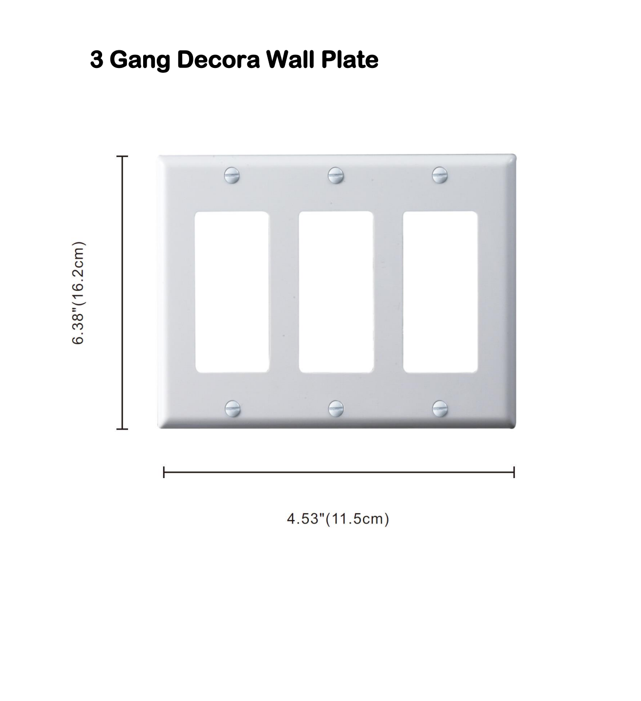 plate 3G white 3 gang decorative wall plate $1.65/pc **