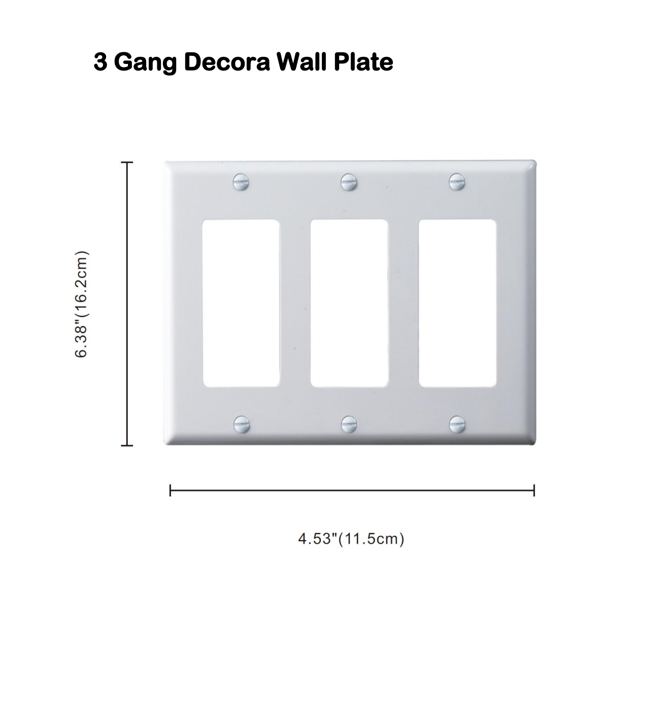 plate 3G white 3 gang decorative wall plate $1.99/pc BULK DEAL 10PCS+ $1.69/PC