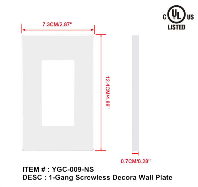 1g decorative wall plate screwless FW-SL01 $1.49/PC 10PCs+ $1.19/PC B4