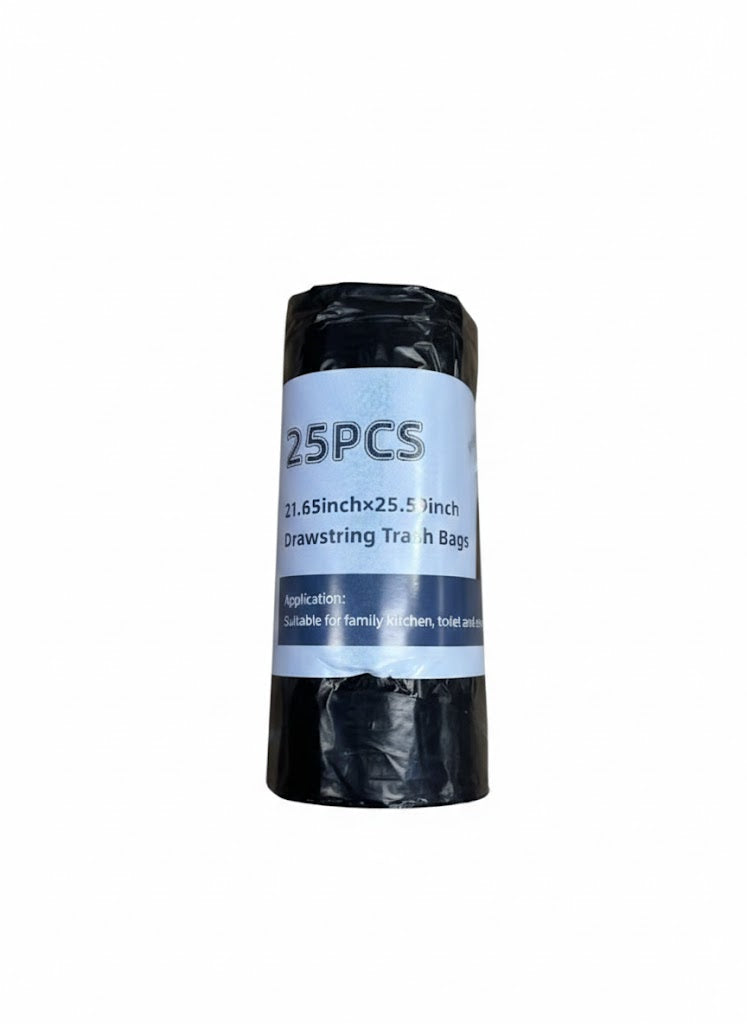 Drawstring HDPE garbage bags 55 x 65cm (21.65" x 25.59") 25pcs/roll $4.99/roll - Home Idol Vancouver Richmond Surrey