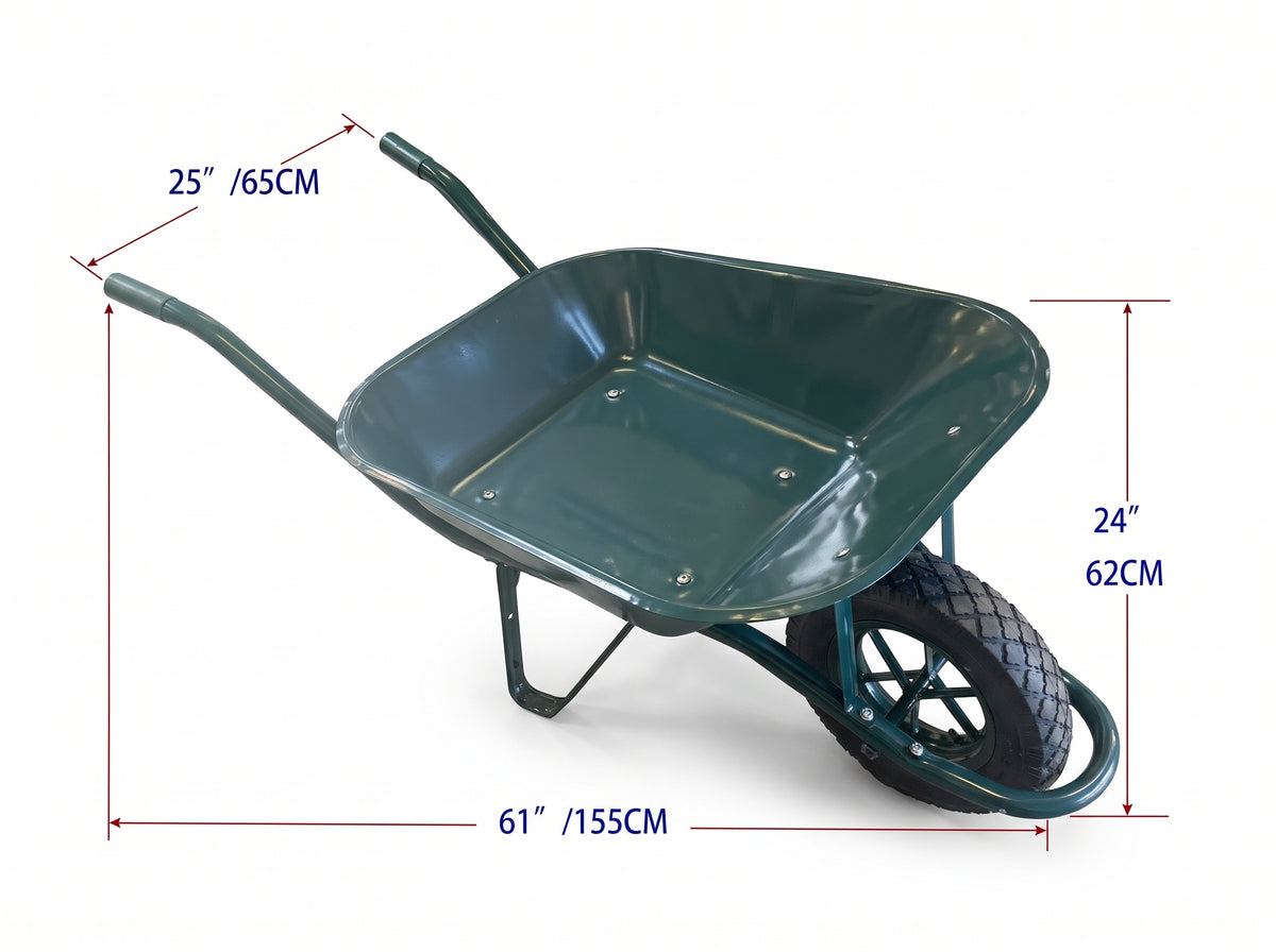 HEAVY DUTY WHEELBARROW SINGLE WHEEL 61"X25"X24" 155X65X62CM $49