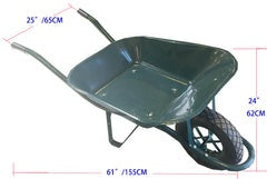HEAVY DUTY WHEELBARROW SINGLE WHEEL 61"X25"X24" 155X65X62CM $49