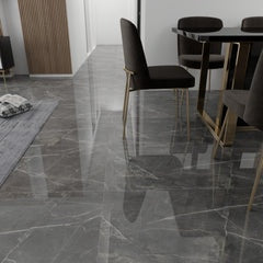 Italy Venice *Limited Edition* 24"x48" Full Polished Porcelain Tile Wall/Floor Dark Grey Made In Italy 2pcs/16SF/box $1.89/SF was $2.99/SF
