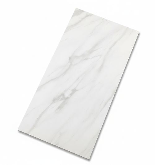 RH61211 24"x48" Matt Porcelain Tile White Carrara 2pcs/16sf/box $1.19/sf 2000sf+ $1.09/sf 4000sf+ $0.99/sf  (No Return No Exchange No Claim on Broken) - Home Idol Vancouver Richmond Surrey