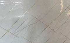 3mm UV Board Marble Sheet LJ-6515 *Classic* 4'x10' White with Golden Lines 1220X2900mm $59/PC A12 *Non-Profit First Come First Serve*