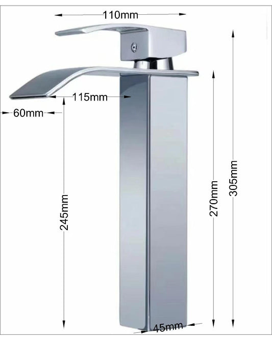 T1-CH chrome square tall bathroom faucet stainless steel $49.50/PC BULK DEAL 10PCS+ $39.50/PC