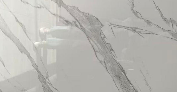 61277  24"x48" Polished Porcelain Tile Wall/Floor White Carrara 3pcs/24SF/box $1.19/SF 2000SF+ $1.09/SF 4000SF+ $0.99/SF  (No Return No Exchange No Claim on Broken) - Home Idol Vancouver Richmond Surrey
