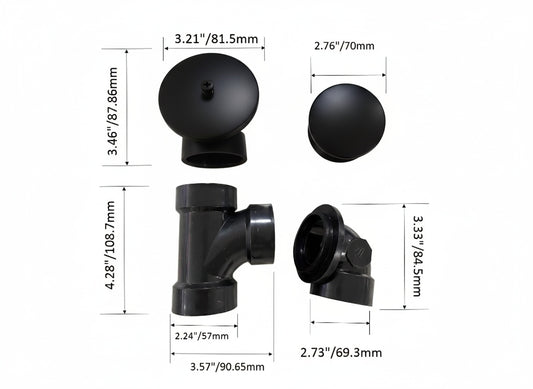 BLack ABS Bathtub overflow with drainer pop-up drain (Waste and overflow) $23.99/PC 10PCS+ $22.99/PC B12