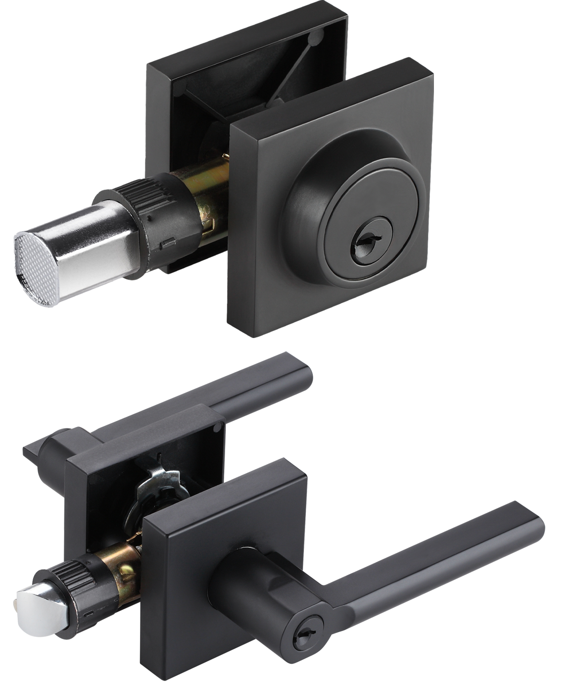 square lever Black combo lock with key A2101ET+FD101 $34.99