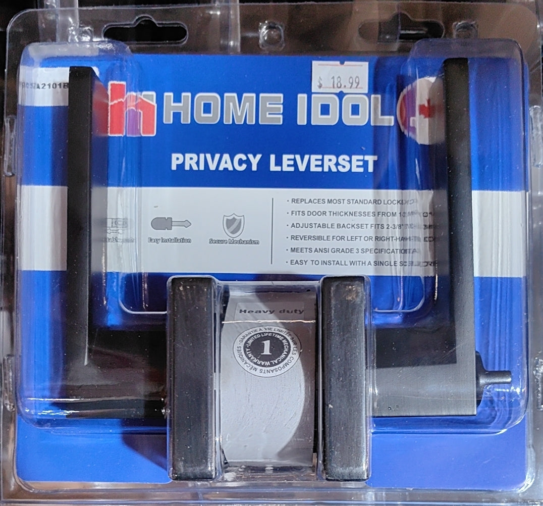 A2101BK-MB Black lock hevyduty tubular leverset privacy lock $18.99