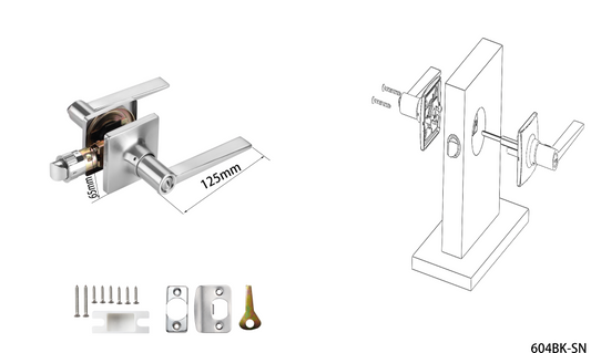 *PROMOTION* square lever chrome lock 604BK-SN PRIVACY Lock $9.99/pc