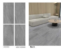 *Dealer Only* ONTARIO 24"x48" Matt Porcelain Tile Wall/Floor Grey 3pcs/24sf/box $1.29/sf  (No Return No Exchange No Claim on Broken) - Home Idol Vancouver Richmond Surrey