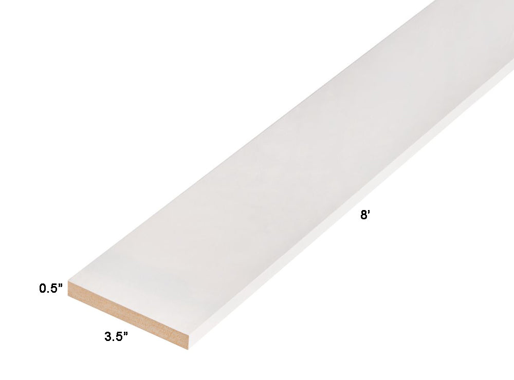 baseboard moulding 121x4-96096c 1/2x3.5" 8ft $6.99/pc = $0.88/lf