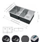 *Bulk Deal* BROWN BOX DS3218a-R10/8046  handmade kitchen sink undermount double bowl 16 gauged  (include drain and strainer) 800x460x228mm (31-1/2"x18"x9") inside 29-1/2"x16.18"x9" $149/PC bulk Deal 10pcs+ $139/pc