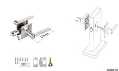 *PROMOTION* square lever chrome lock 604BK-SN PRIVACY Lock $9.99/pc B1.5