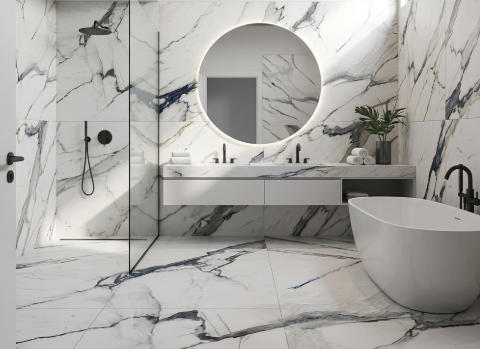 6605 24"x24" Polished Porcelain Tile Carrara 4pcs/16sf/box $1.19/SF 2000SF+ $1.09/SF 4000SF+ $0.99/SF (No Return No Exchange No Claim on Broken)