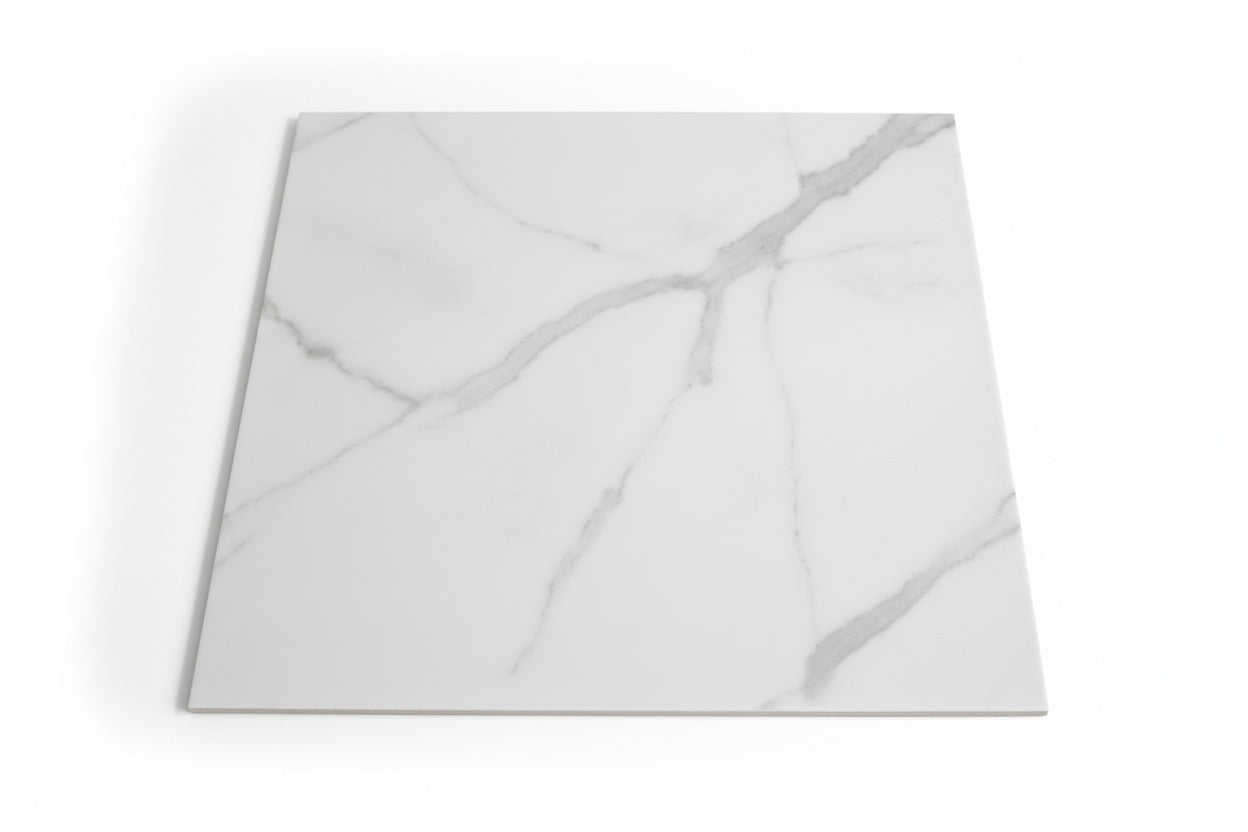 *Richmond/Surrey* 4D 9606 24"x24" Matt Porcelain Tile White Carrara 4pcs/box 16sf/box $0.89/sf A1.5 *Non-Profit First Come First Serve*