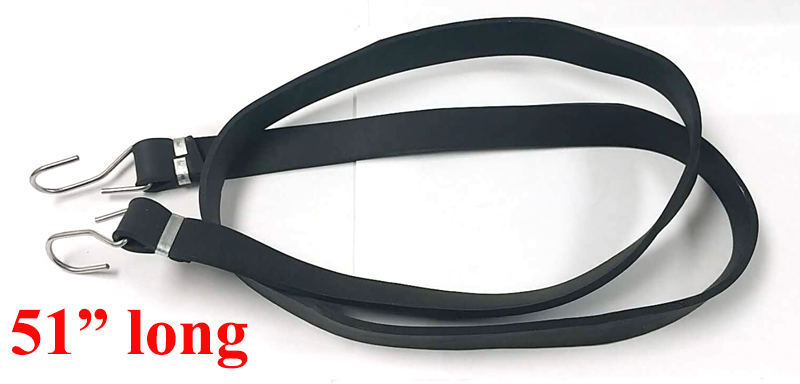 RUBBER STRAP HOLDER WITH HOOKS BLACK 51" $1.65