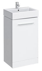 20" vanity combo K1023-50 $129 MDF Floor standing vanity with ceramic basin white 510x430x850mm = 20"x16"x34" A6.5 *Non-Profit First Come First Serve*