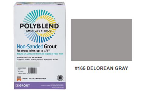 #165 DELOREAN GRAY NON SANDED GROUT PLUS 10LB  (USAGE: WALL TILE) $23.50/BAG (in stock 10-20 pcs)