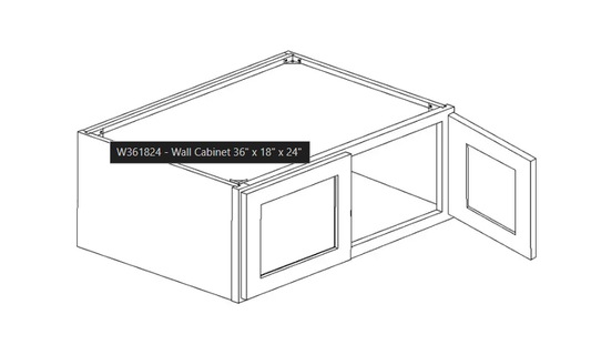 W361824 36" Plywood white shaker wall kitchen cabinet fridgetop 36"w*18"h*24"d (solid door, plywood body and dovetail drawer best in the industry) $149 Honest Price(No Fancy Showroom No Golddigger No Kickback) A6.5