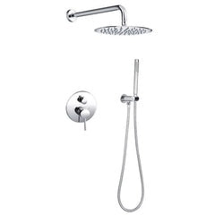 S2-CH chrome Round shower combo (rain shower + hand-held shower + trim) $149/SET 10SETs+ $129/SET A8.5