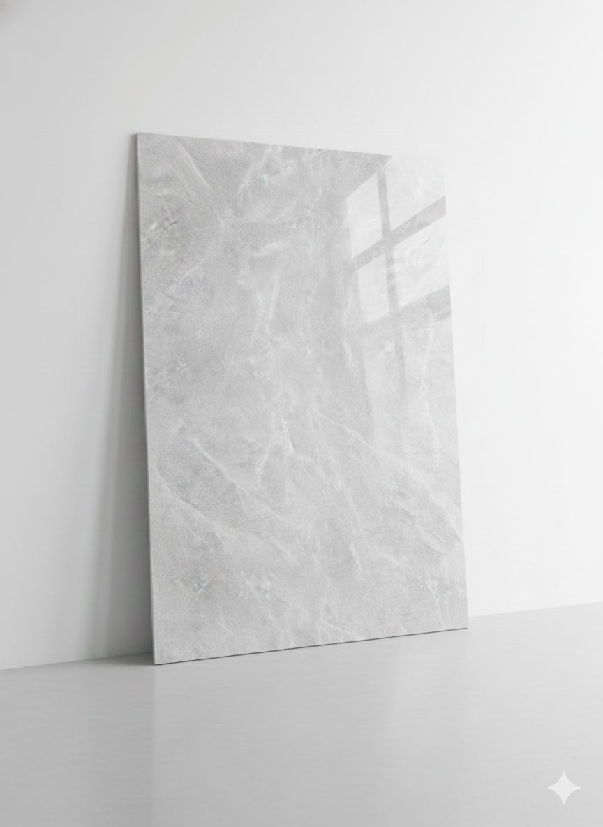 3mm UV Board Marble Sheet KL8226-1 *Limited Edition* White with Grey Mesh 4'x10' 1220X2900mm $59/PC A12 *Non-Profit First Come First Serve*