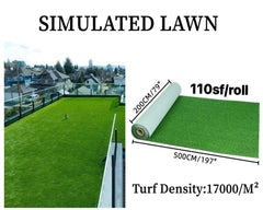 Fake Grass TURF FLOOR GRASS ARTIFICIAL FAKE LAWN, GREEN SWARD FAKE GRASS 2mx5m 79"X197" density: 17000 110SF/roll $0.81/SF $89/roll 10rolls+ $79/roll A10