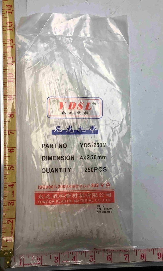 YDSL YDS-250M TIE STRAP NYLON CABLE TIE 250PC/BAG $3.99/BAG ***