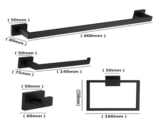 BS-MB/PPL-IOCH SUS 304 black 4pcs square black bathroom combo bathroom accessory $29.99/set 10sets+ $27.99/set A8