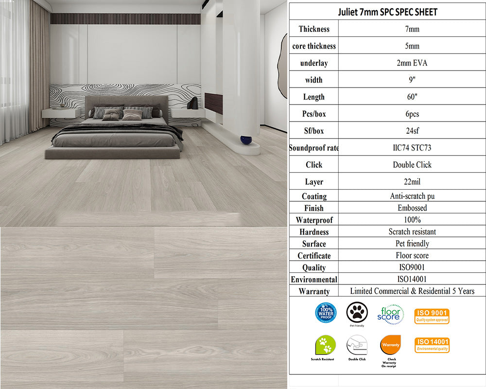 7mm Ironman/Season SPC FLOORING Waterproof Luxury Vinyl 60"x 9" (5mm+2mm) Pad 6PCs/24SF/BOX $1.29/sf 1000sf+ $1.19/sf AI - Home Idol Vancouver Richmond Surrey