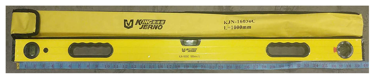 BUBBLE SPIRIT LEVEL RULER YELLOW KING JERNO KJN-16036C 1000MM=39" $9.50