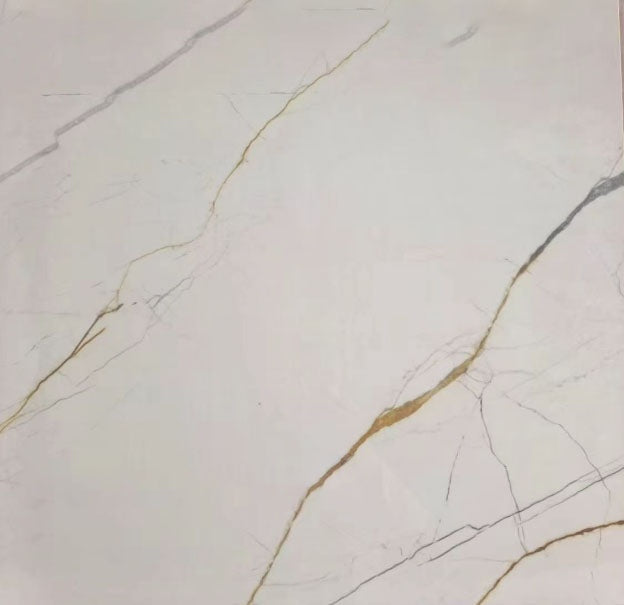 QPG 6589 24"x24" Polished Glazed Porcelain Tile White Carrara 4pcs/16sf/box $1.19/SF 2000SF+ $1.09/SF 4000SF+ $0.99/SF  (No Return No Exchange No Claim on Broken) - Home Idol Vancouver Richmond Surrey