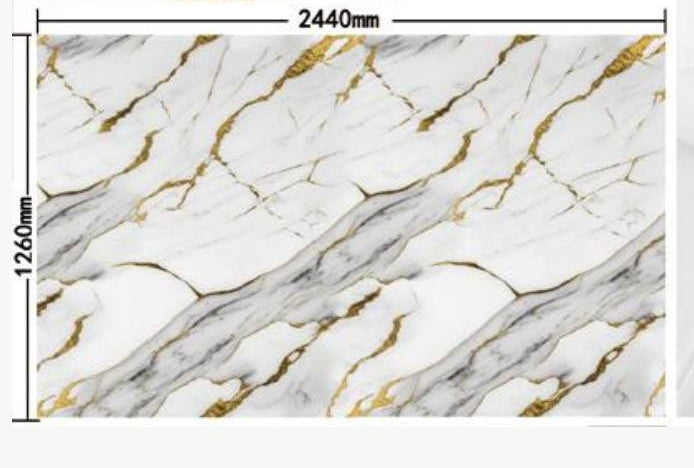 3mm UV Board LJ-80001T Marble Sheet Gilded Oriental White 4'x10' 1220X2900mm $59/PC A12 *Non-Profit First Come First Serve* - Home Idol Vancouver Richmond Surrey