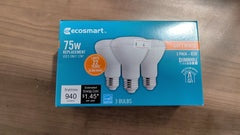 LED THD ECOSMART R20 75W WARM WHITE 2700K 3PCS/BOX $6/BOX B10.5