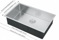 *3PCS/BOX* DS3218-R10 handmade single bowl kitchen sink undermount 16 gauged 800x460x250mm (31-1/2"x18"x10") inside 29-1/2"x16.18"x10" *DRAINS INCLUDED* $299/3PCS/BOX 10BOX+ $269/3PCS/BOX SOLD BY BOX A7.5