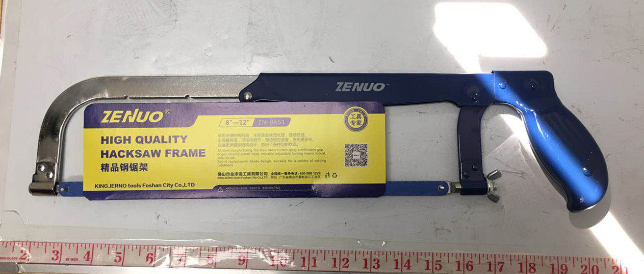 ZENUO HIGH QUALITY HACKSAW FRAME BLUE, HARDWARE 8"-12" $3.99