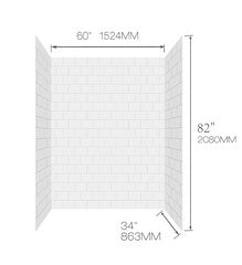 3pcs acrylic shower wall sw01 60"x82"+34"x82"x2pcs 3pcs/set white $299/set A4.5 *Non-Profit First Come First Serve* - Home Idol Vancouver Richmond Surrey