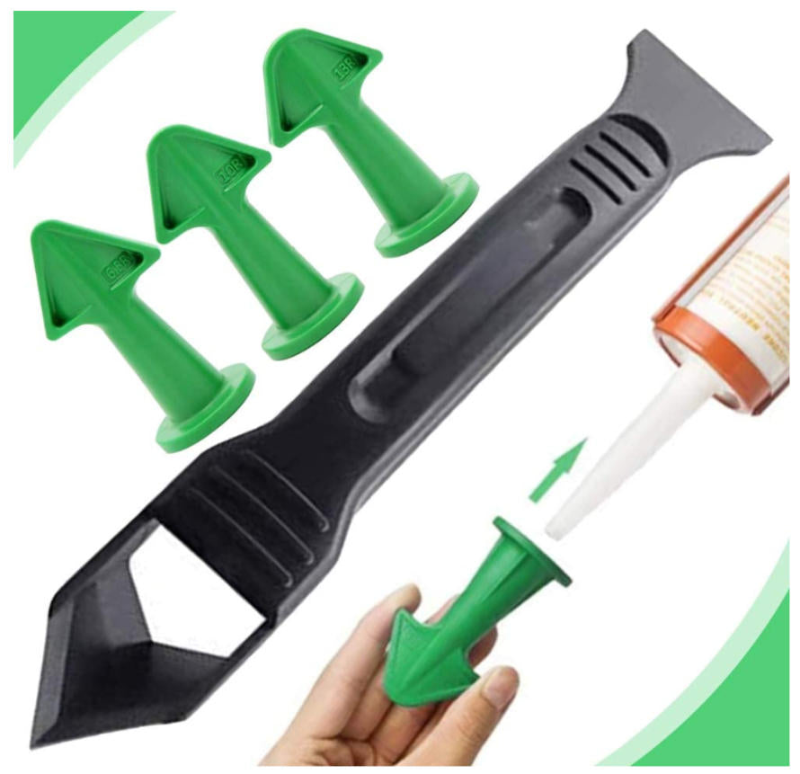 SILICONE NOZZLE + SCRAPER COMBO GREEN BLACK $8/SET ##
