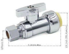 63104 pex bite straight valve stop 1/2"x3/8" shut off valve $6.99/PC 10PCs+ $5.99/PC B6